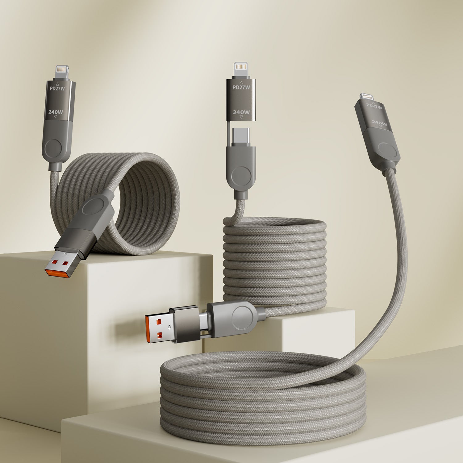 MagCable Max Pro | 4-in-1 Magnetic Travel Cable 240W (1.2m/3.9ft)