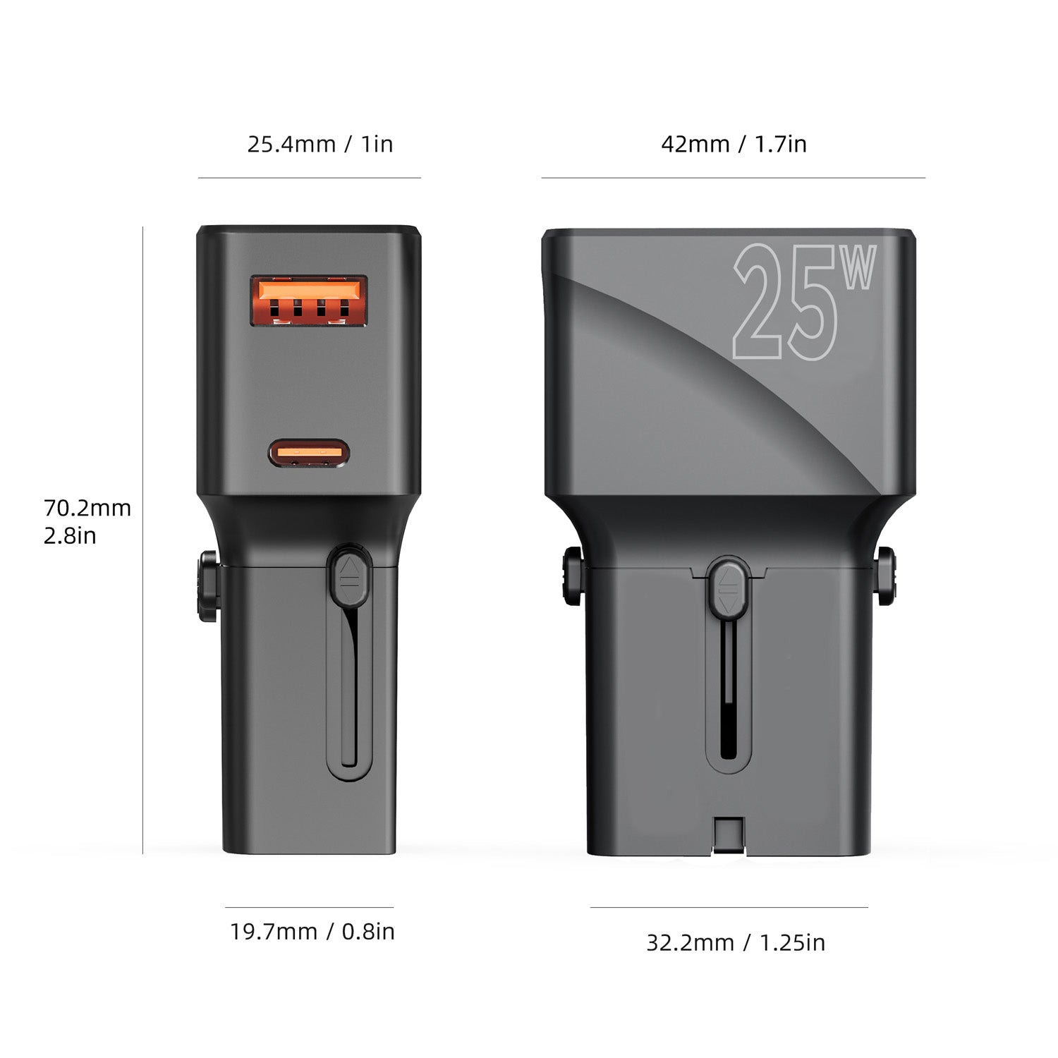 ChargeMini | 4-in-1 Pocket Travel Charger EU/US/UK/AU 25W