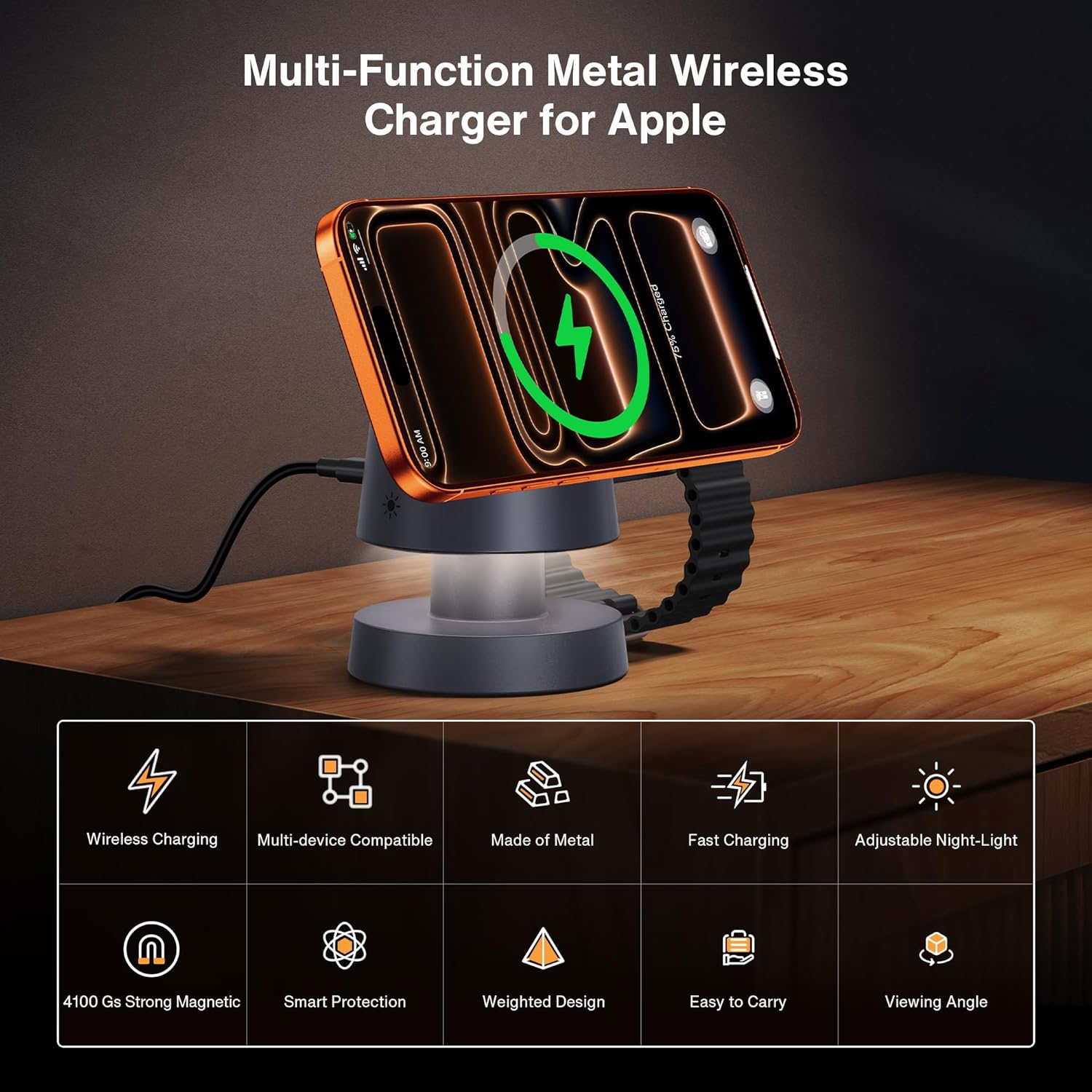MagMush | 4-in-1 Magnetic Wireless Charger with Night Light