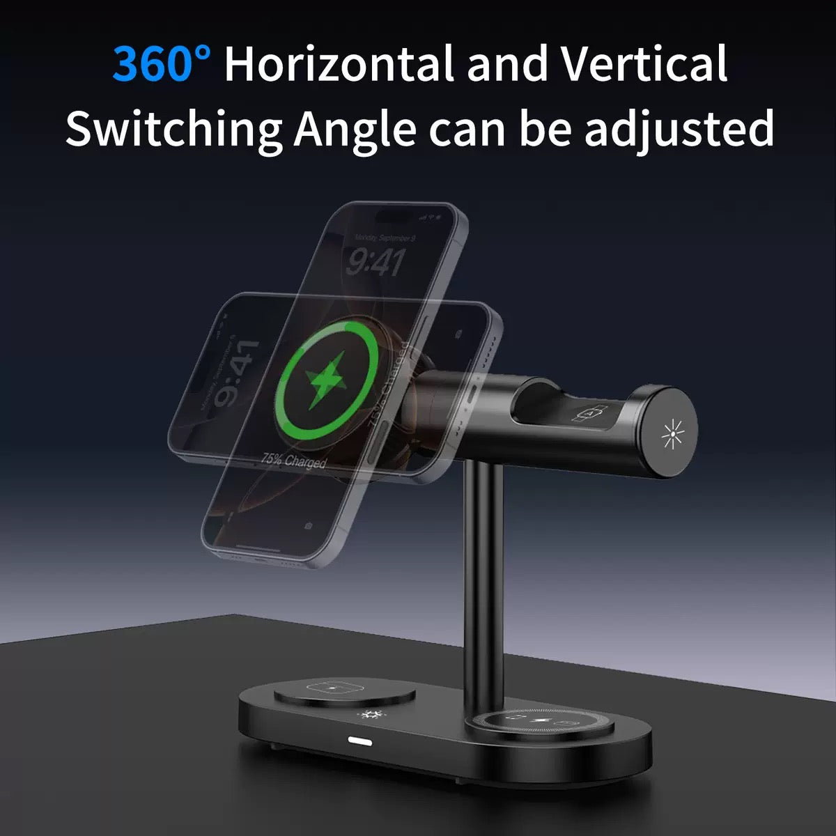 SKEGIC AirCool 4-in-1 Magnetic Wireless Charging Stand with Night Light (Qi2 25W, MagSafe-Compatible)