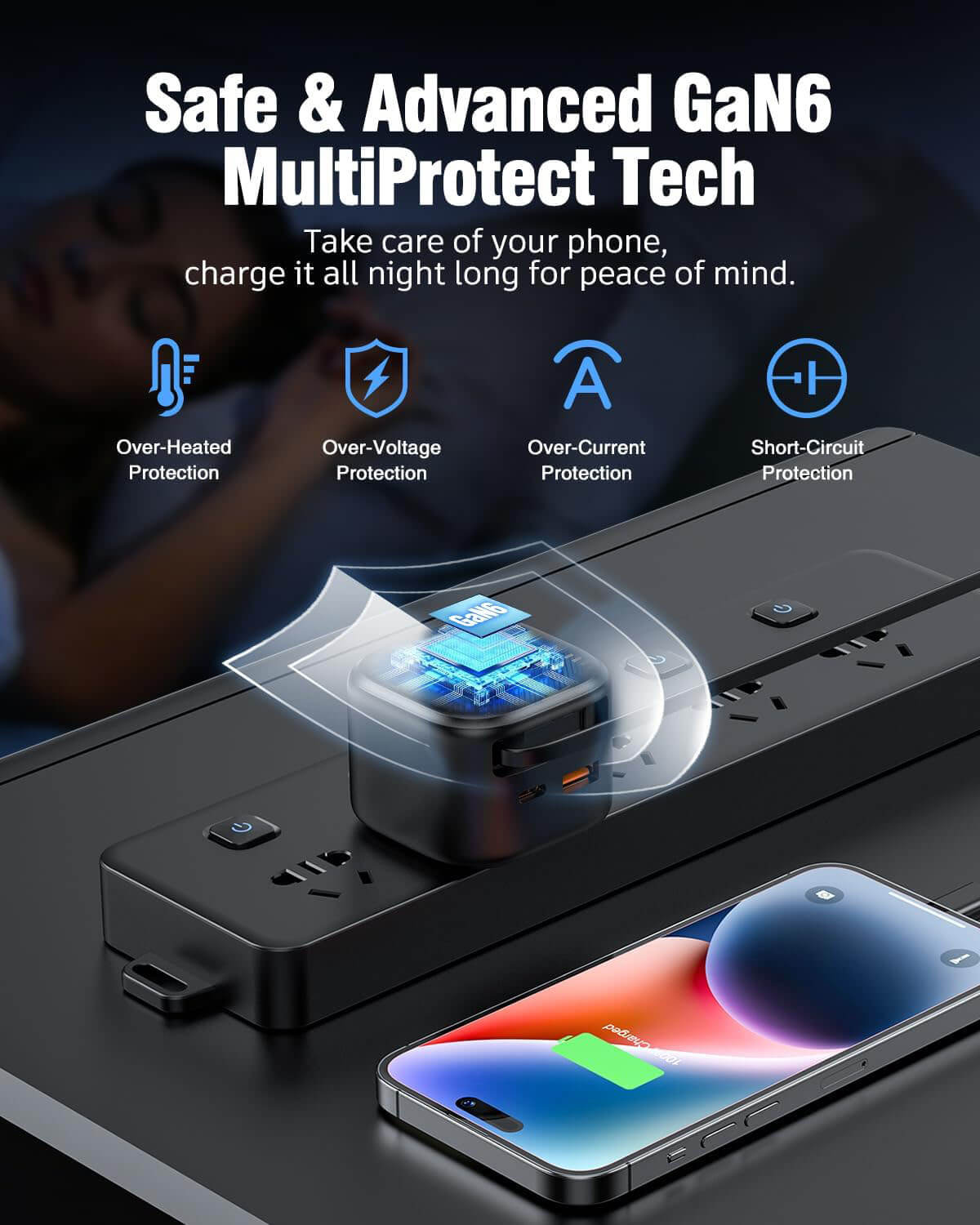 ChargeReel | 35W GaN Charger 2-Port USB with Retractable Type-C Cable