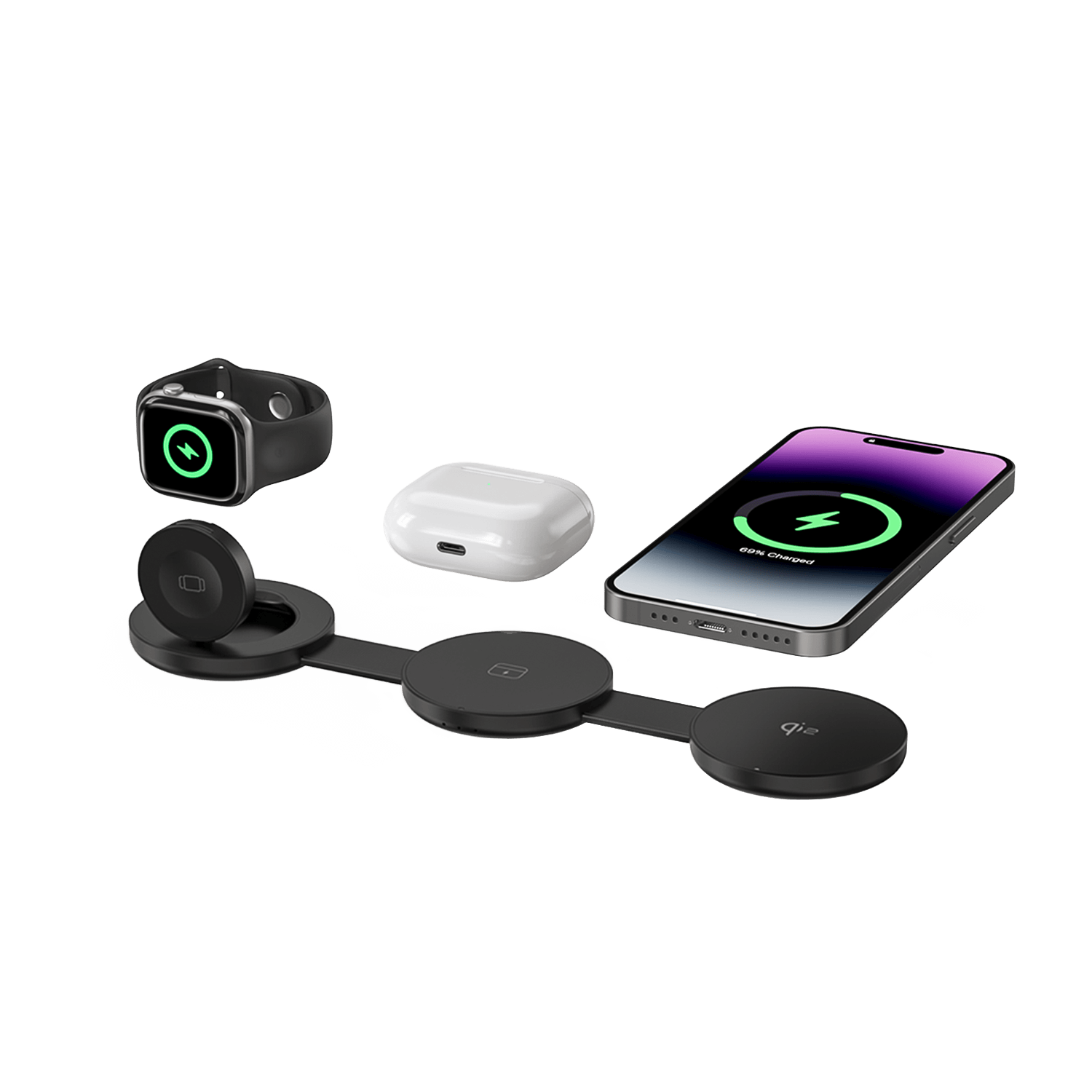 FlipGo | 3-in-1 Portable Magnetic Wireless Charger(Qi2 Certified)