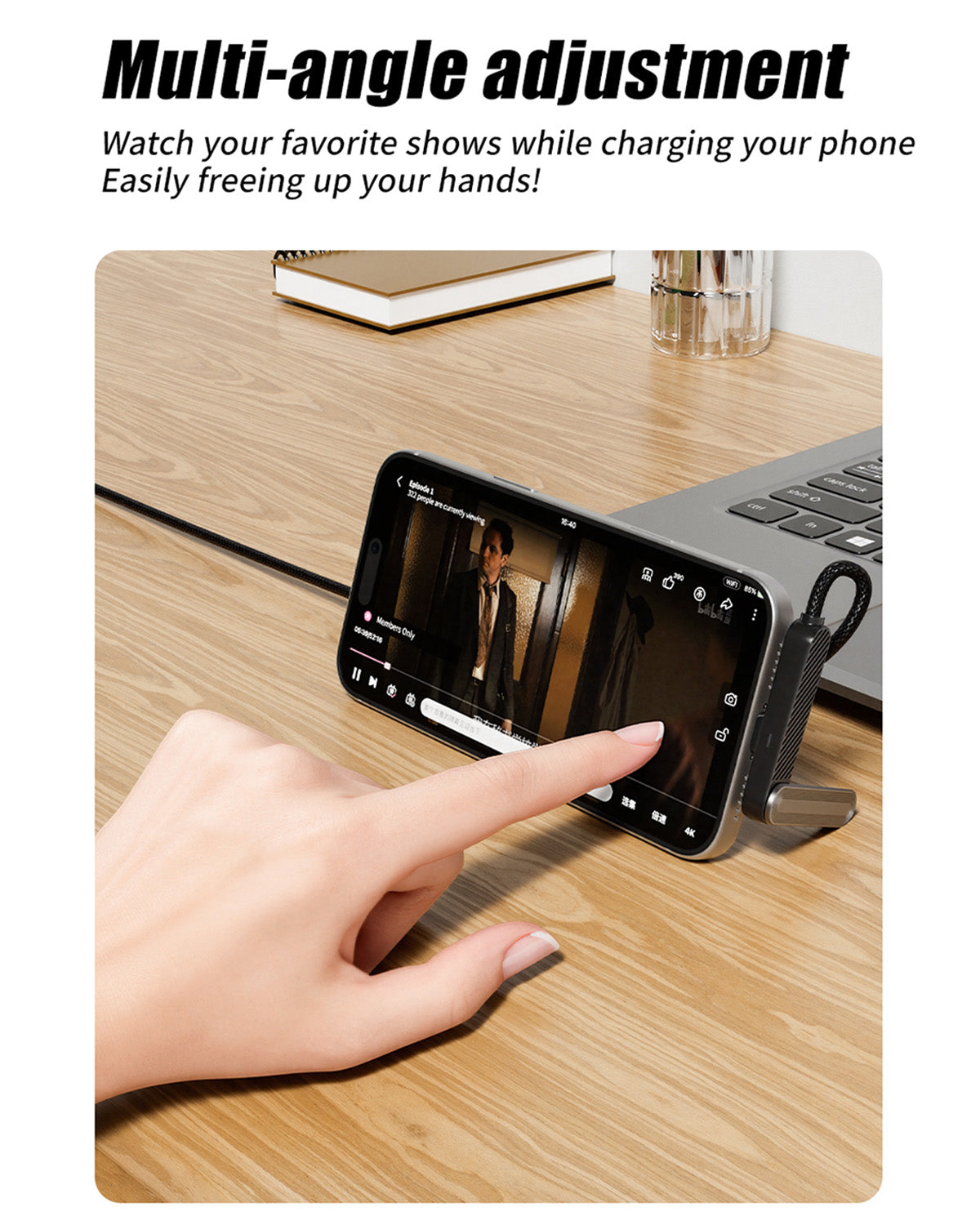 KickCable 3.0 | 2-in-1 Stand Charging Cable (1.5m/4.9ft)