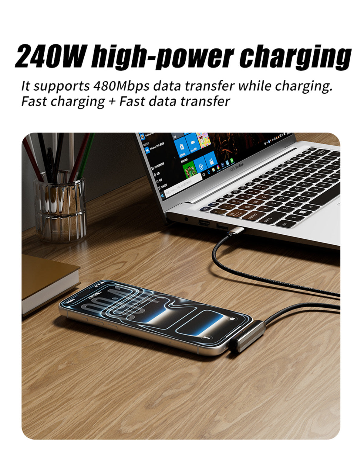 KickCable 3.0 | 2-in-1 Stand Charging Cable (1.5m/4.9ft)