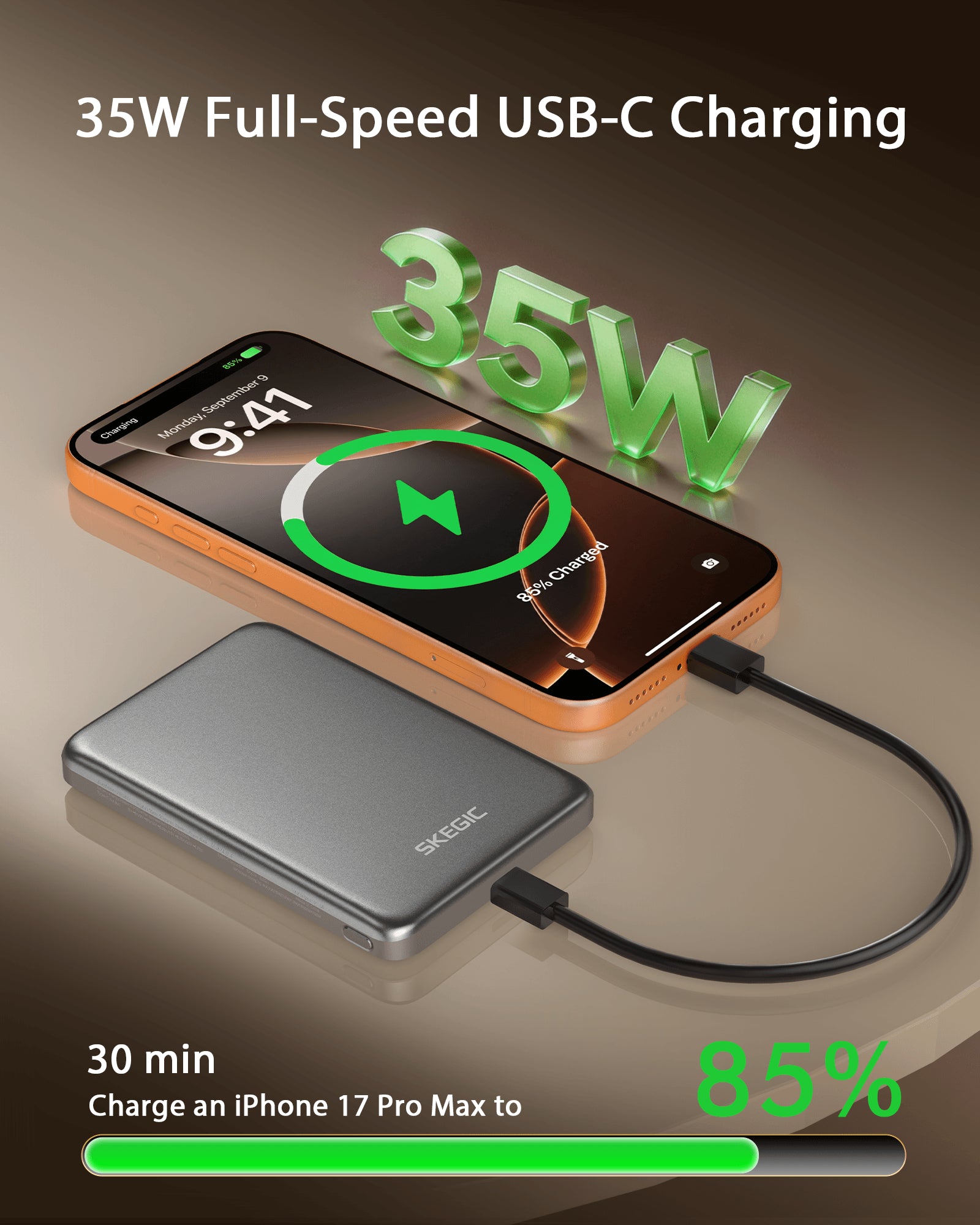 SKEGIC MagAero Air Magnetic Power Bank (5000mAh, Qi2 25W)