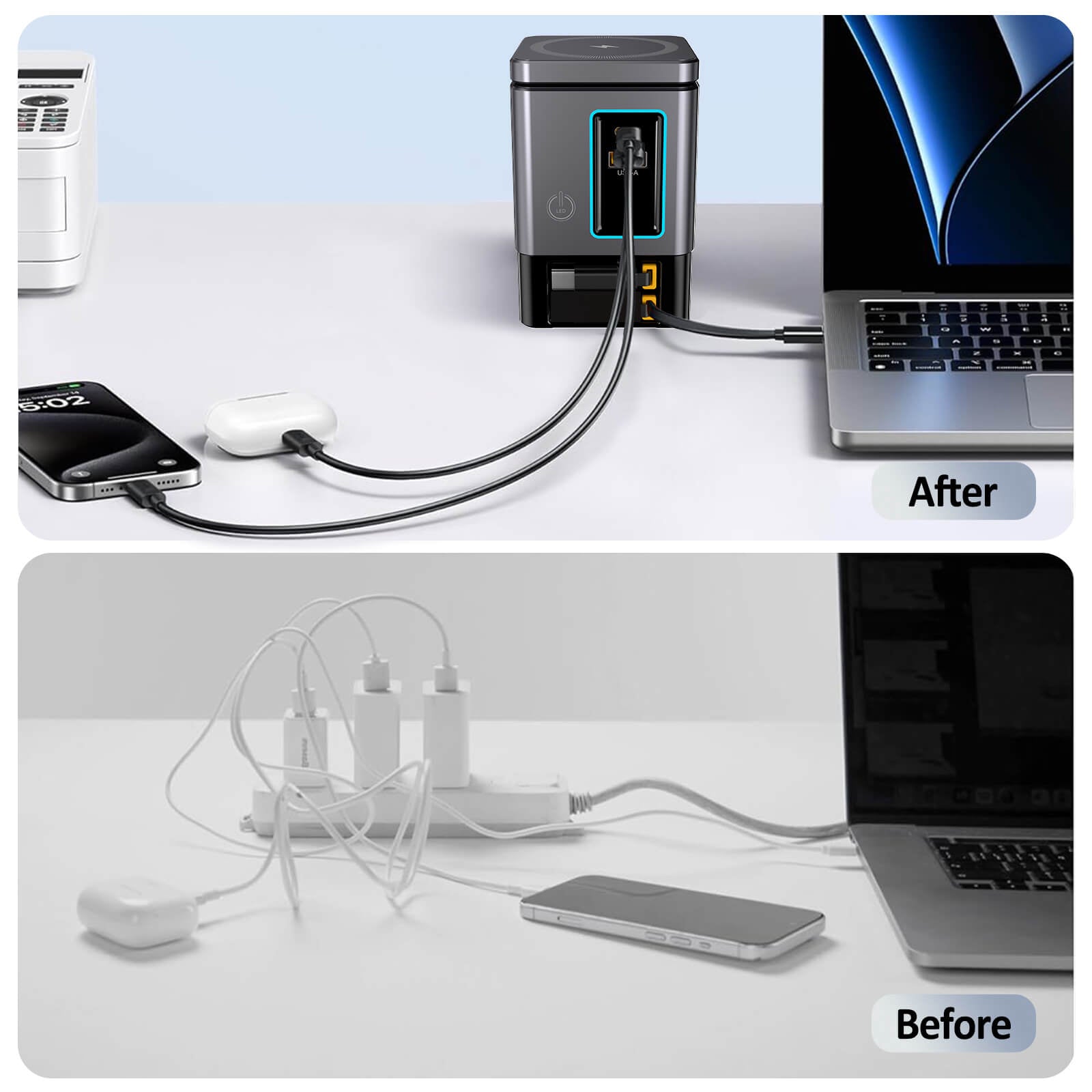 SKEGIC 105W 6-in-1 Power Station with Qi2.2 25W Wireless Charging