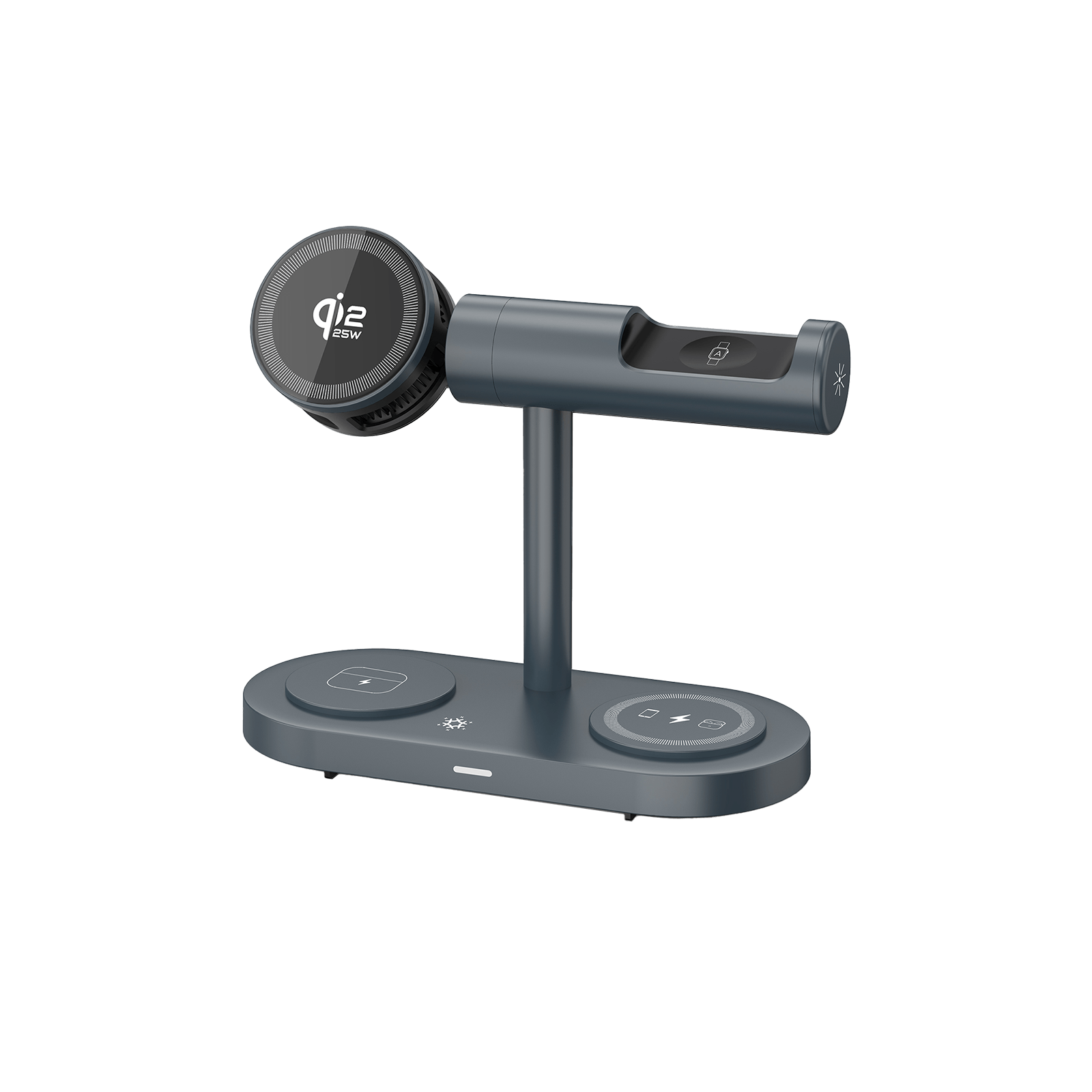 SKEGIC AirCool 4-in-1 Magnetic Wireless Charging Stand with Night Light (Qi2 25W, MagSafe-Compatible)