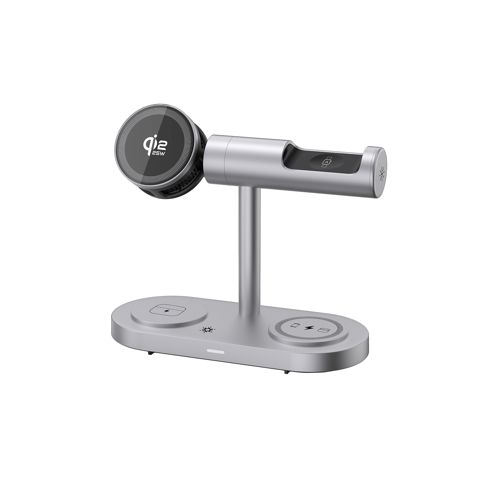 SKEGIC AirCool 4-in-1 Magnetic Wireless Charging Stand with Night Light (Qi2 25W, MagSafe-Compatible)