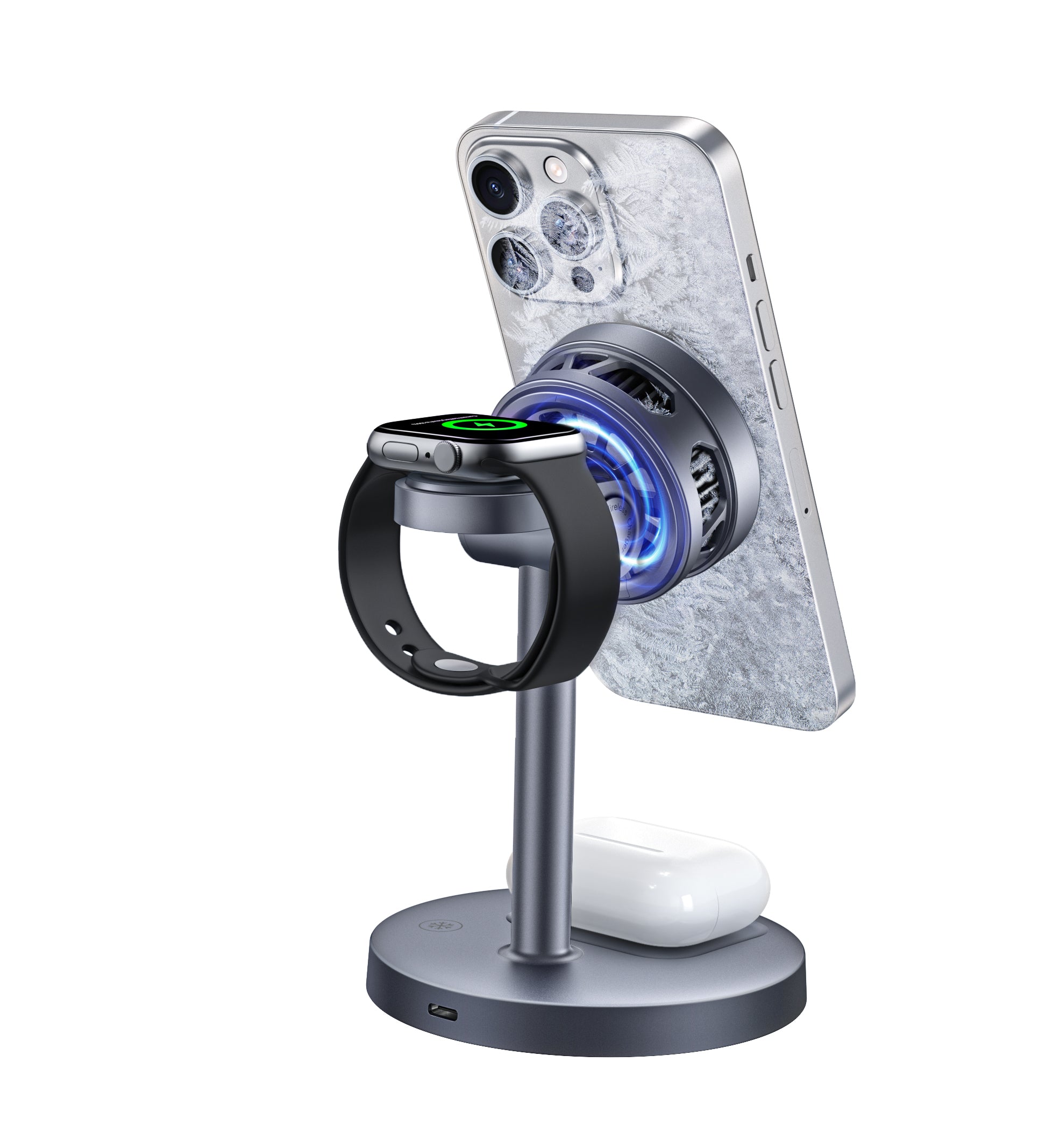 SKEGIC AirCool 3-in-1 Magnetic Wireless Charging Stands (Qi2 25W, MagSafe-Compatible)