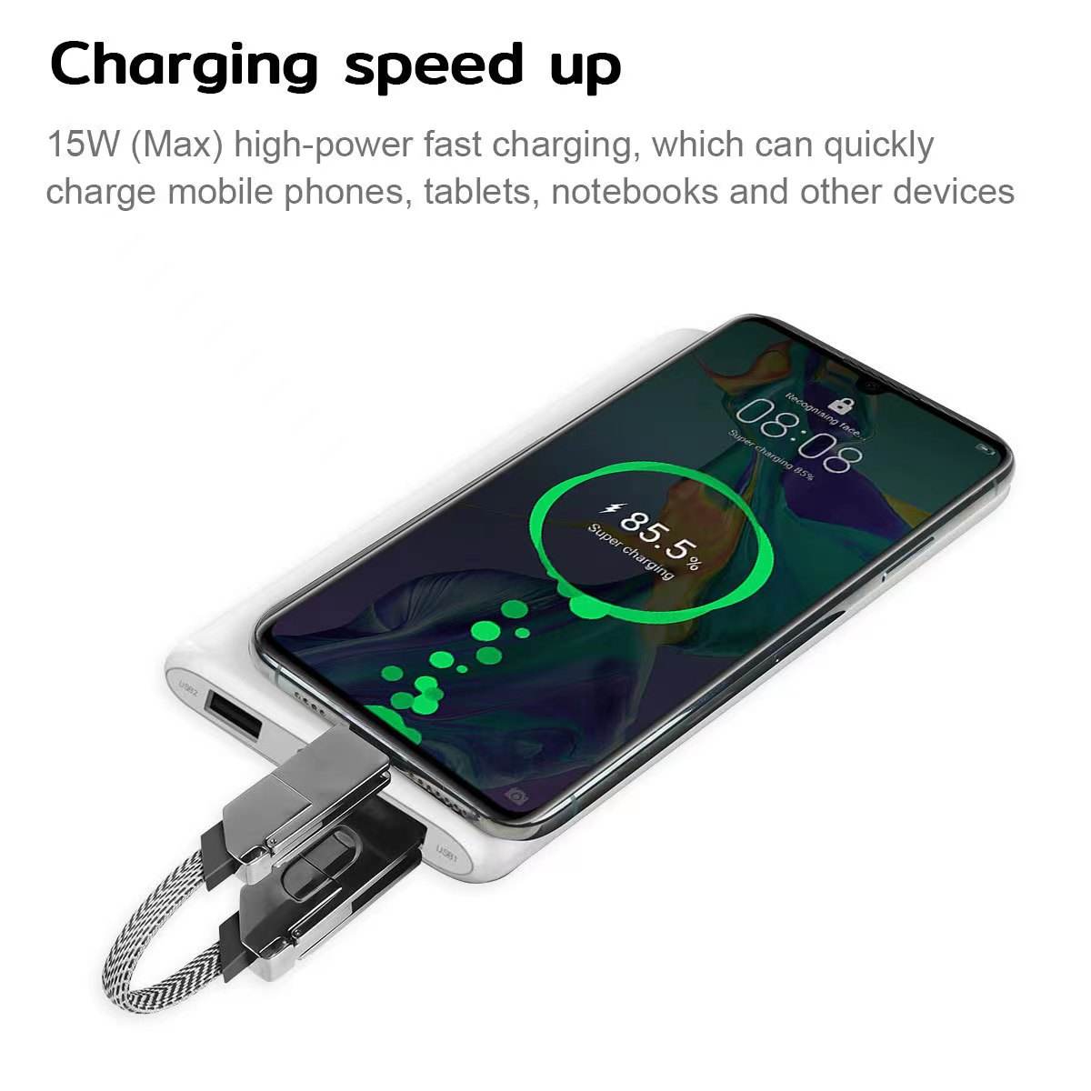 Unicharge | Câble porte-clés 6 en 1 100 W (0,15 m)