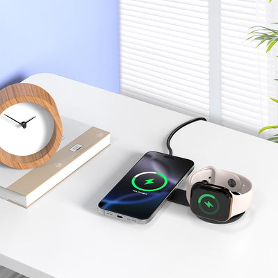 SKEGIC OntheGo 2-in-1 Portable Magnetic Wireless Charger (Qi2 15W, MagSafe-Compatible)