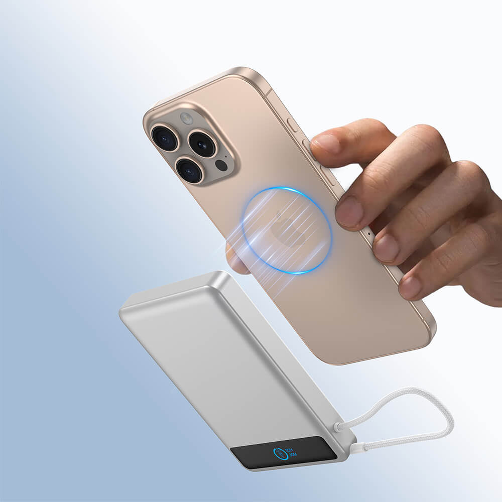 SKEGIC MagFold Magnetic Wireless Power Bank (10000mAh, Qi2 15W, MagSafe-compatible)