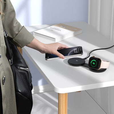 SKEGIC OntheGo 2-in-1 Portable Magnetic Wireless Charger (Qi2 15W, MagSafe-Compatible)