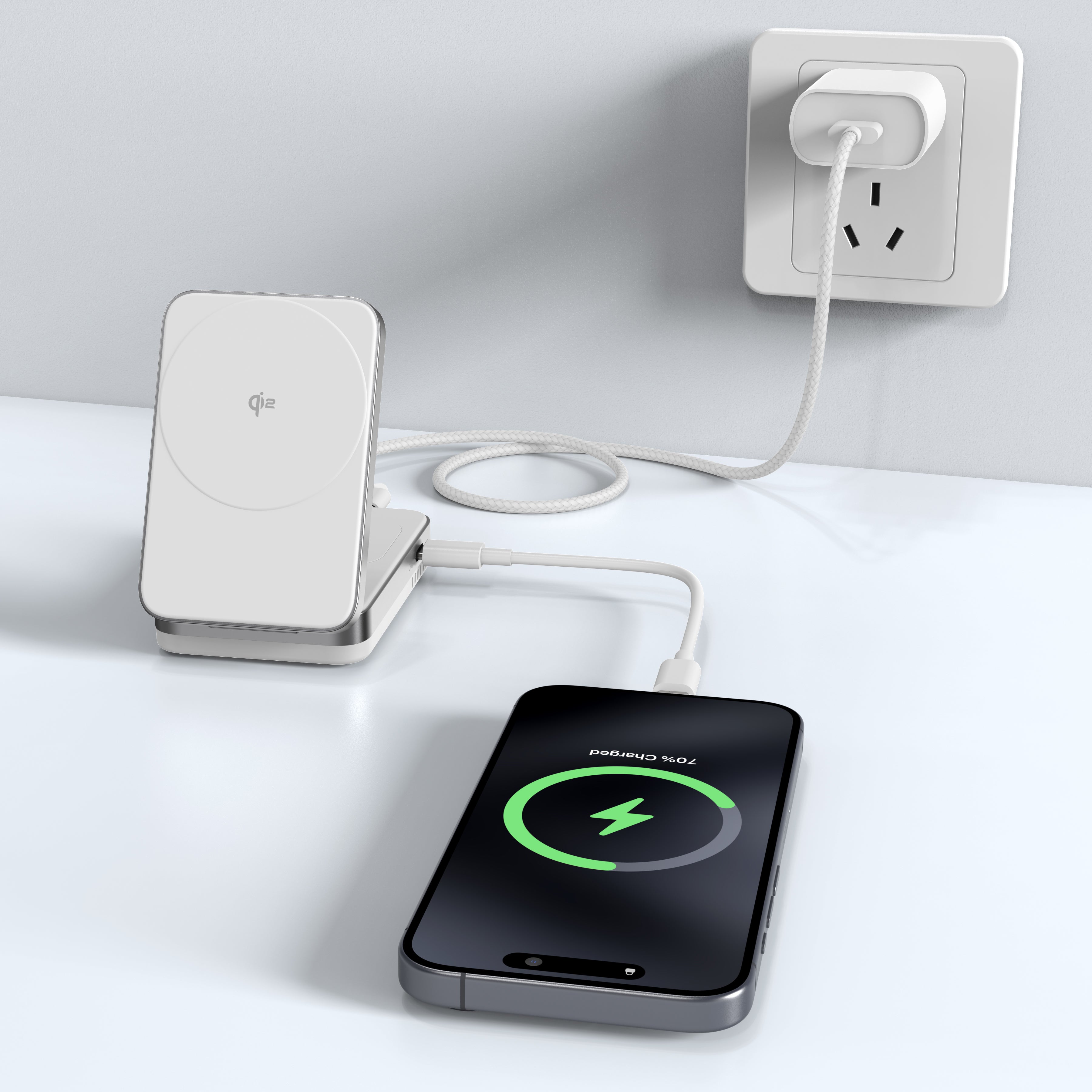 Flexi | 2-in-1 Magnetic Wireless Charger (Qi2 Certified)