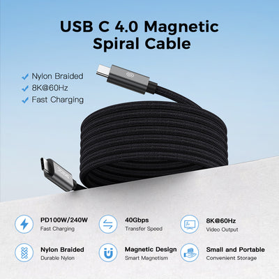 Magcable USB4 | Magnetisches USB-C-auf-USB-C-Kabel 100 W (1 m)