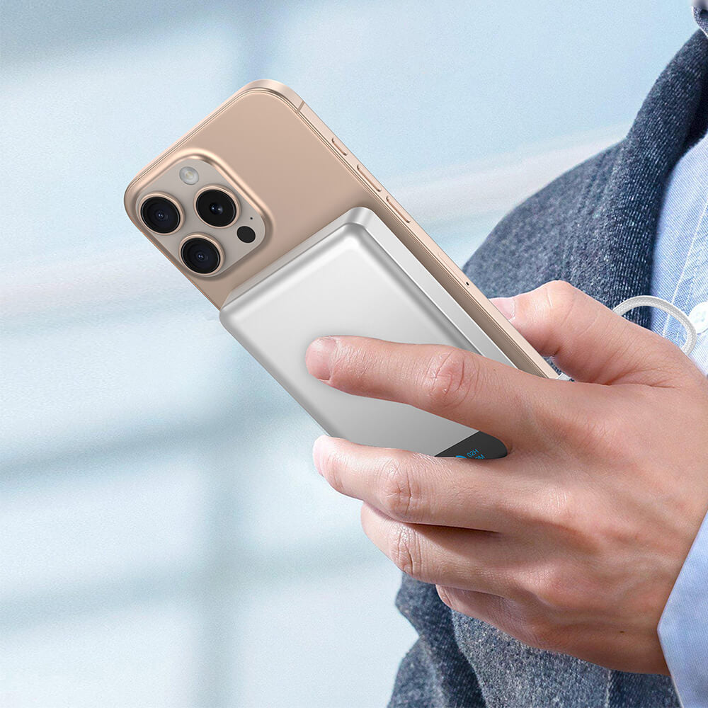 SKEGIC MagFold Magnetic Wireless Power Bank (10000mAh, Qi2 15W, MagSafe-compatible)