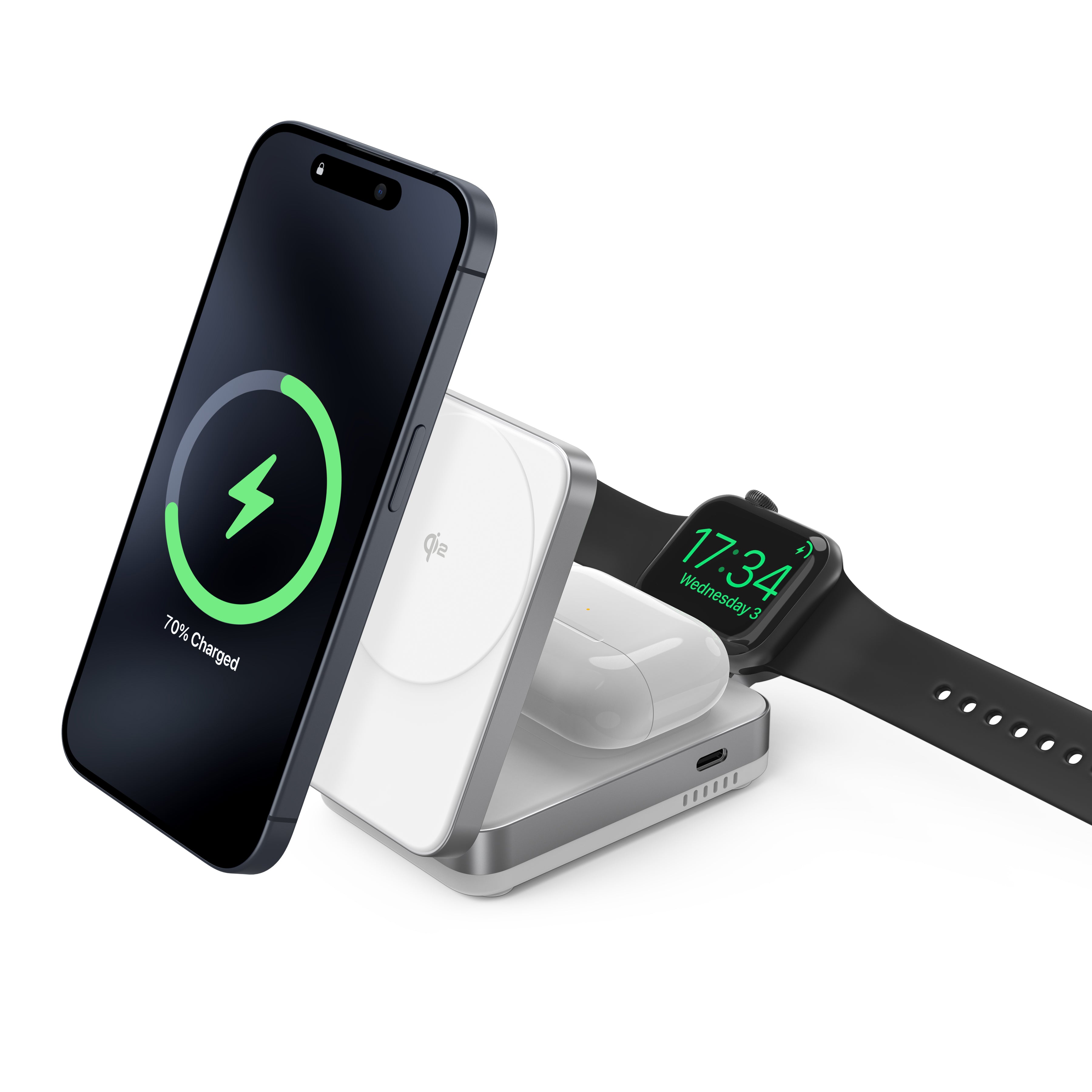 Flexi Pro | 3-in-1 Magnetic Wireless Charger (Qi2 Certified)