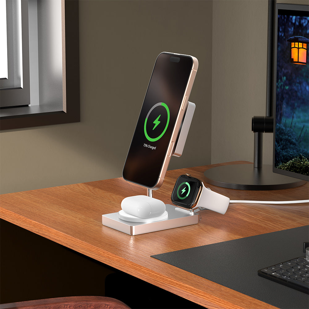 MagStand | 3-in-1 Wireless Charging Stand (Qi2 Certified)