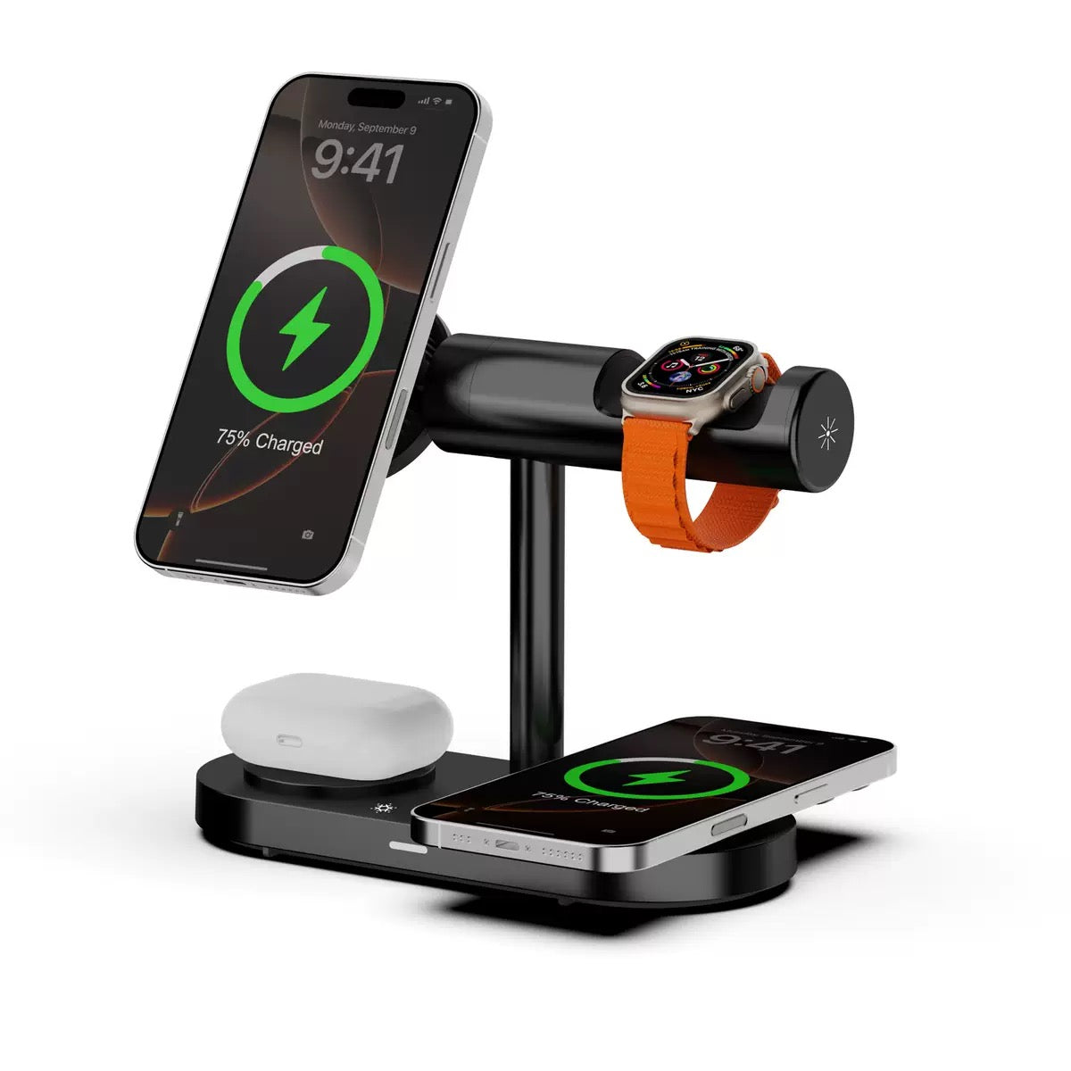 SKEGIC AirCool 4-in-1 Magnetic Wireless Charging Stand with Night Light (Qi2 25W, MagSafe-Compatible)