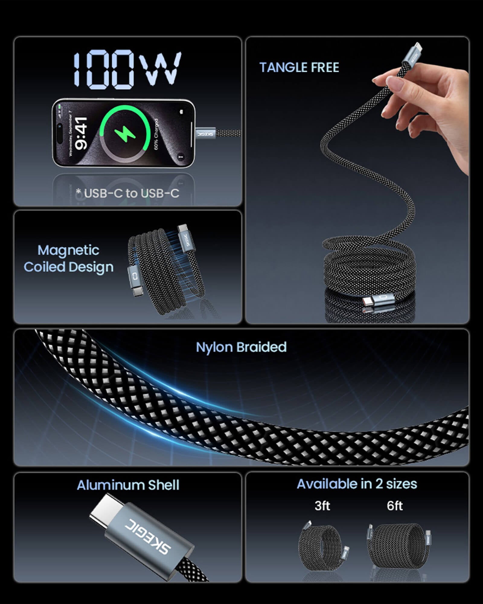 SKEGIC MagCable | Magnetic Anti-tangle Cable