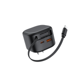 ChargeReel | 35W GaN Charger 2-Port USB with Retractable Type-C Cable