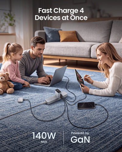 SKEGIC Pilot Pro 140W 4-Port GaN Charger (Smart Display, 4-in-1, 90° Foldable)
