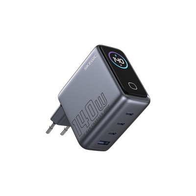 SKEGIC Pilot Pro 140W 4-Port GaN Charger (Smart Display, 4-in-1, 90° Foldable)