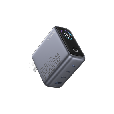 SKEGIC Pilot Pro 140W 4-Port GaN Charger (Smart Display, 4-in-1, 90° Foldable)