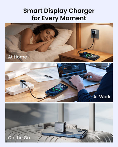 SKEGIC Pilot Mini USB-C Charger (45W, Smart Display, 90° Foldable)