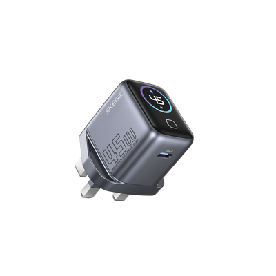 SKEGIC Pilot Mini USB-C Charger (45W, Smart Display, 90° Foldable)