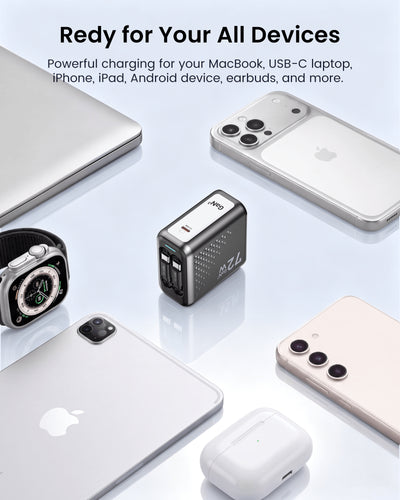 SKEGIC Pilot Travel Retractable GaN Charger (3-in-1, 72W, GaN³)