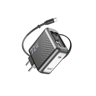 SKEGIC Pilot Travel Retractable GaN Charger (3-in-1, 72W)