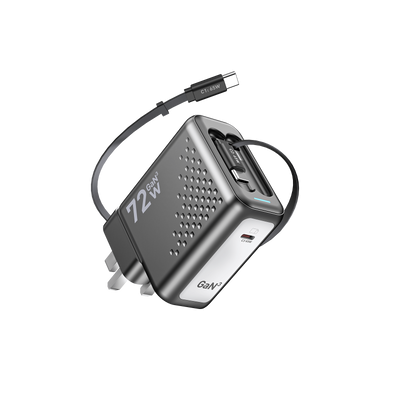 SKEGIC Pilot Travel Retractable GaN Charger (3-in-1, 72W)