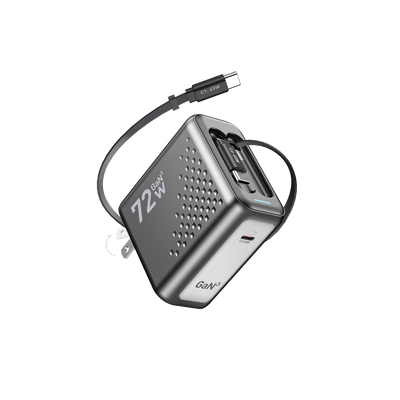 SKEGIC Pilot Travel Retractable GaN Charger (3-in-1, 72W)