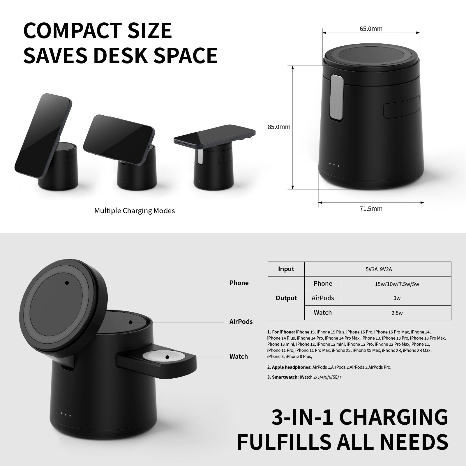 MagDock | 3-in-1 Magnetic Wireless Charging Station