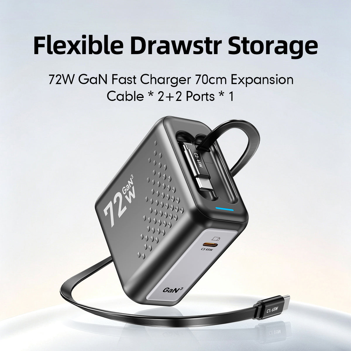 SKEGIC Pilot Travel Retractable GaN Charger (3-in-1, 72W)