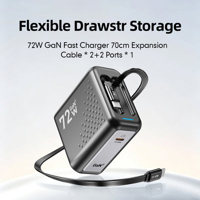 SKEGIC Pilot Travel Retractable GaN Charger (3-in-1, 72W)