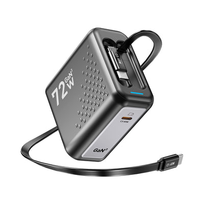 SKEGIC Pilot Travel Retractable GaN Charger (3-in-1, 72W)