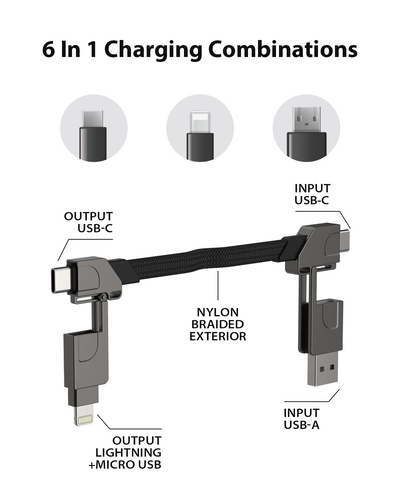 UniCharge | 6-in-1 Keyring Cable 100W