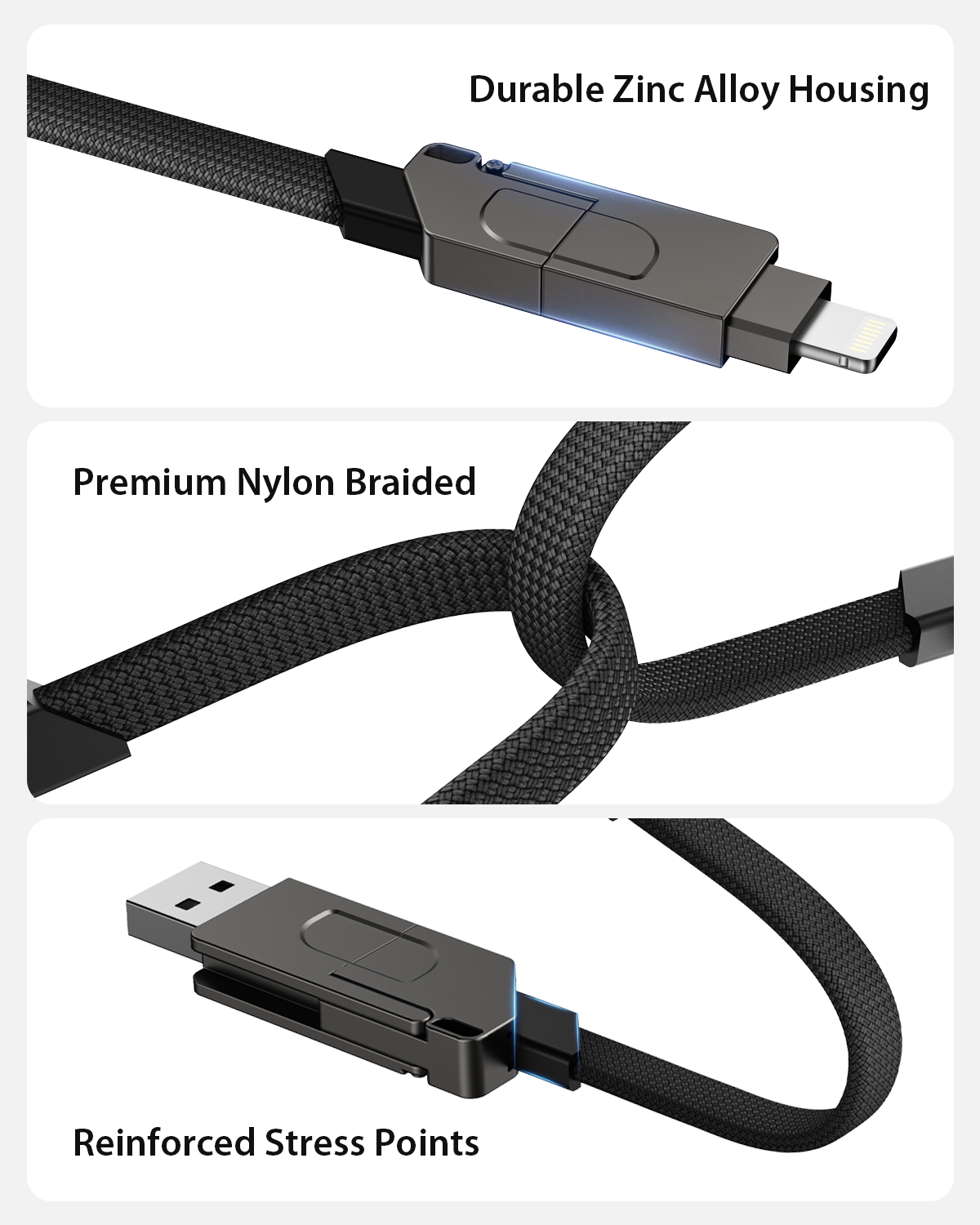 UniCharge | 6-in-1 Keyring Cable 100W