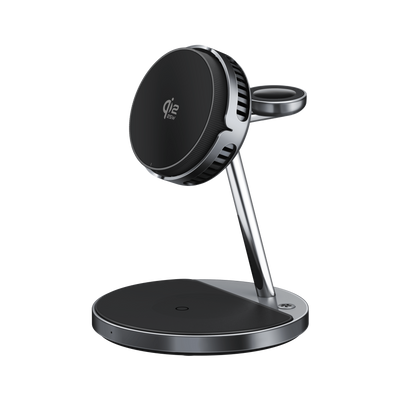 SKEGIC AirCool 3-in-1 Magnetic Wireless Charging Stand (Qi2 25W, MagSafe-Compatible)