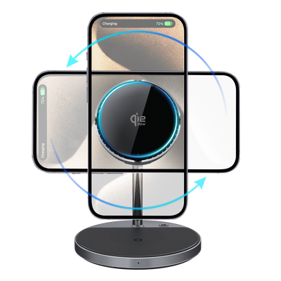 SKEGIC AirCool 3-in-1 Magnetic Wireless Charging Stand (Qi2 25W, MagSafe-Compatible)