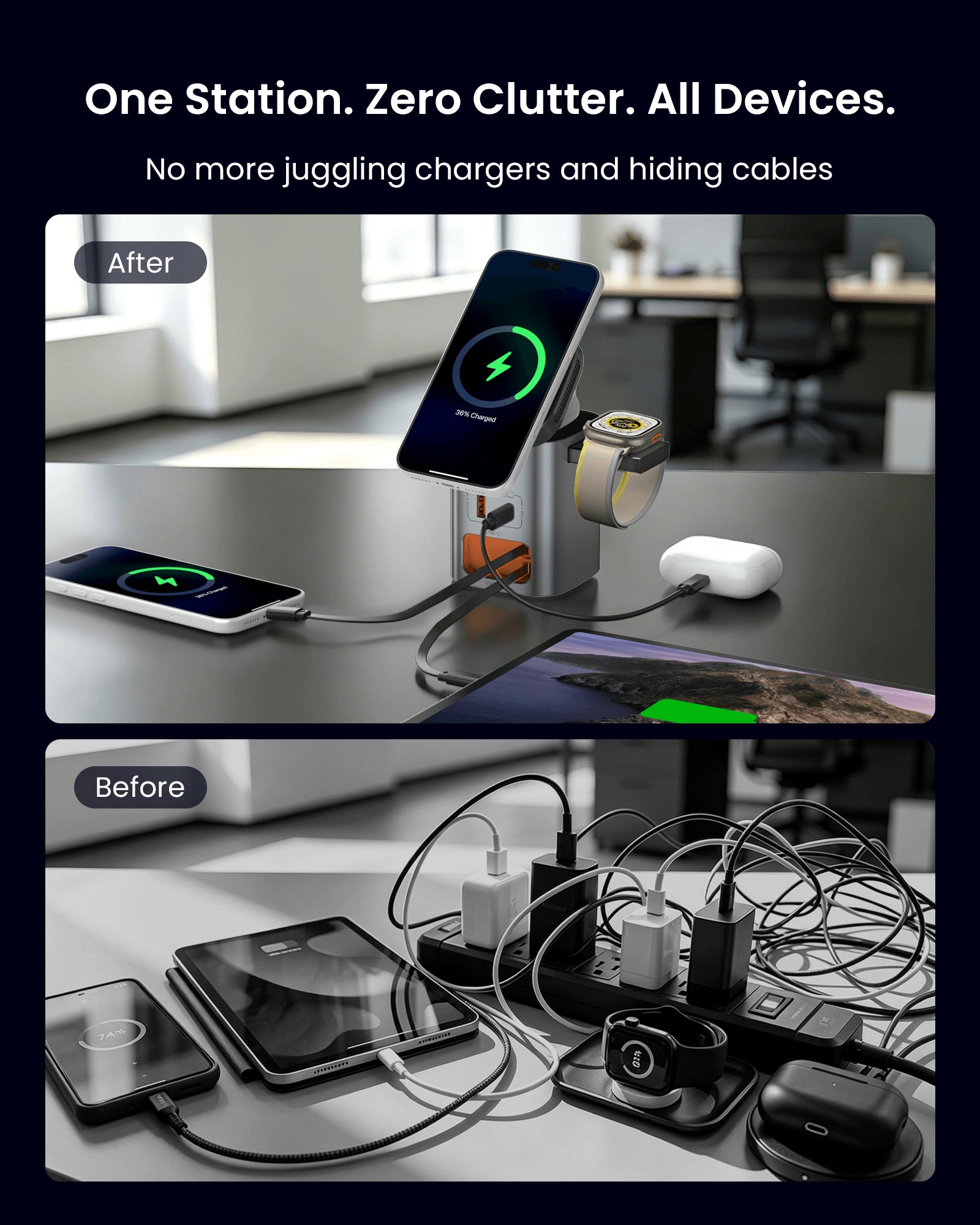 SKEGIC Nexus Max 100W AirCool GaN Charging Station with Watch Charger