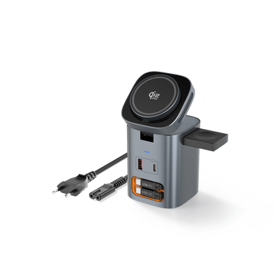 SKEGIC Nexus Max 100W AirCool GaN Charging Station with Watch Charger & Qi2 25W Wireless Charging