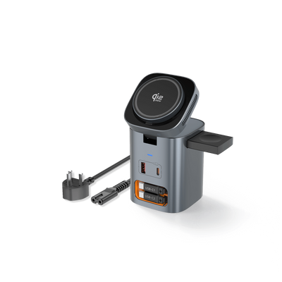 SKEGIC Nexus Max 100W AirCool GaN Charging Station with Watch Charger & Qi2 25W Wireless Charging