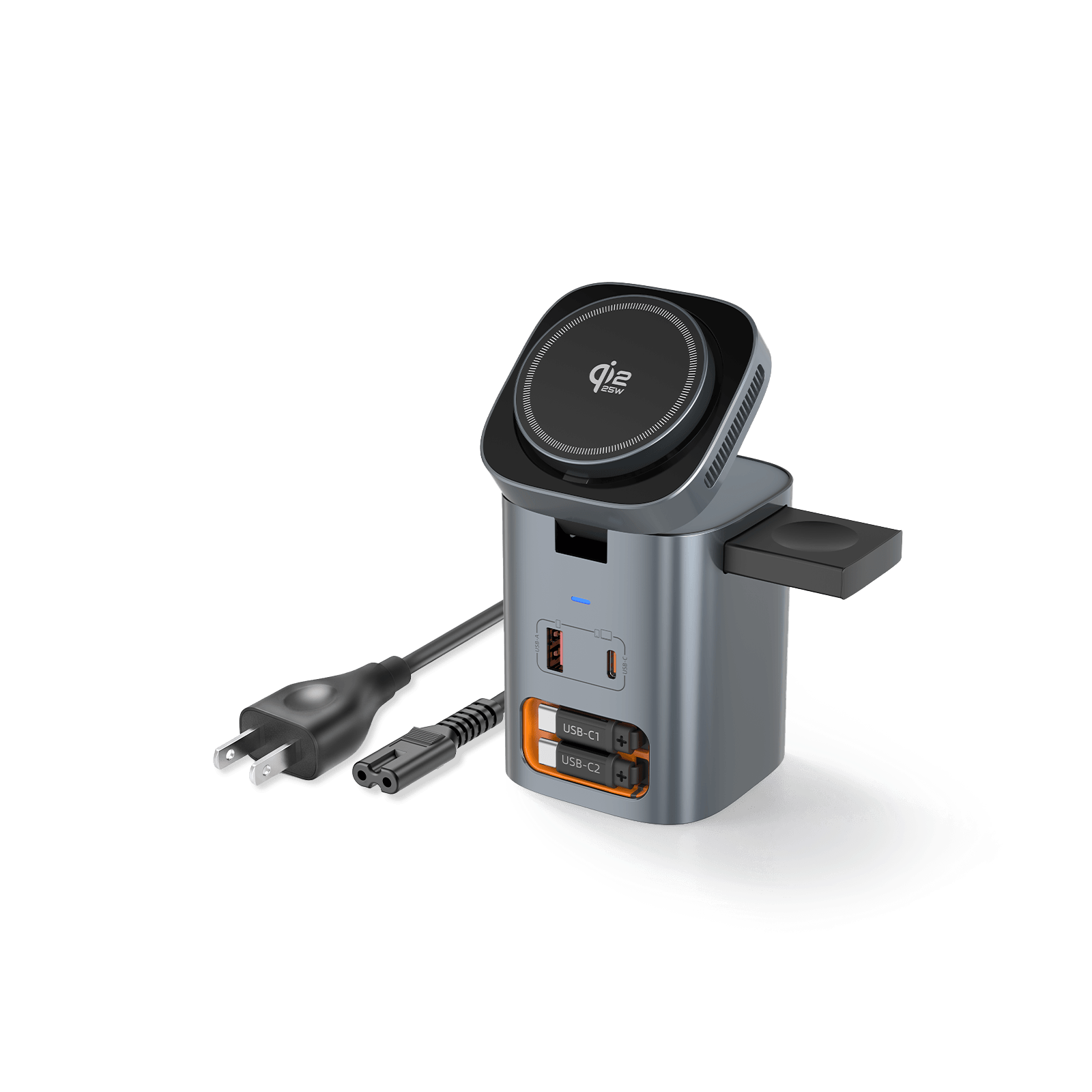 SKEGIC Nexus Max 100W AirCool GaN Charging Station with Watch Charger & Qi2 25W Wireless Charging
