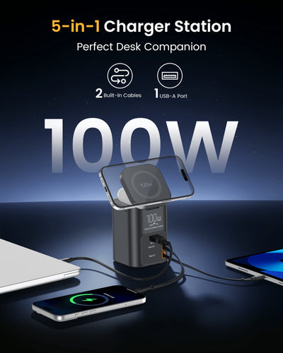 SKEGIC Nexus Pro 100W GaN Charging Station with 25W Wireless Charging