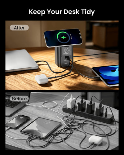 SKEGIC Nexus Pro 100W GaN Charging Station with 25W Wireless Charging