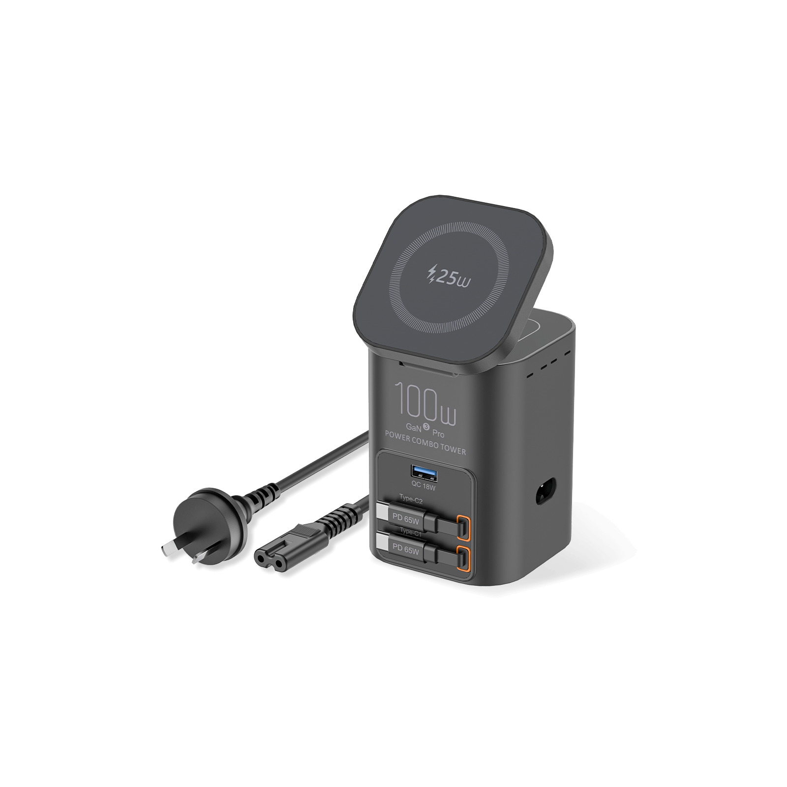 SKEGIC Nexus Pro 100W GaN Charging Station with 25W Wireless Charging
