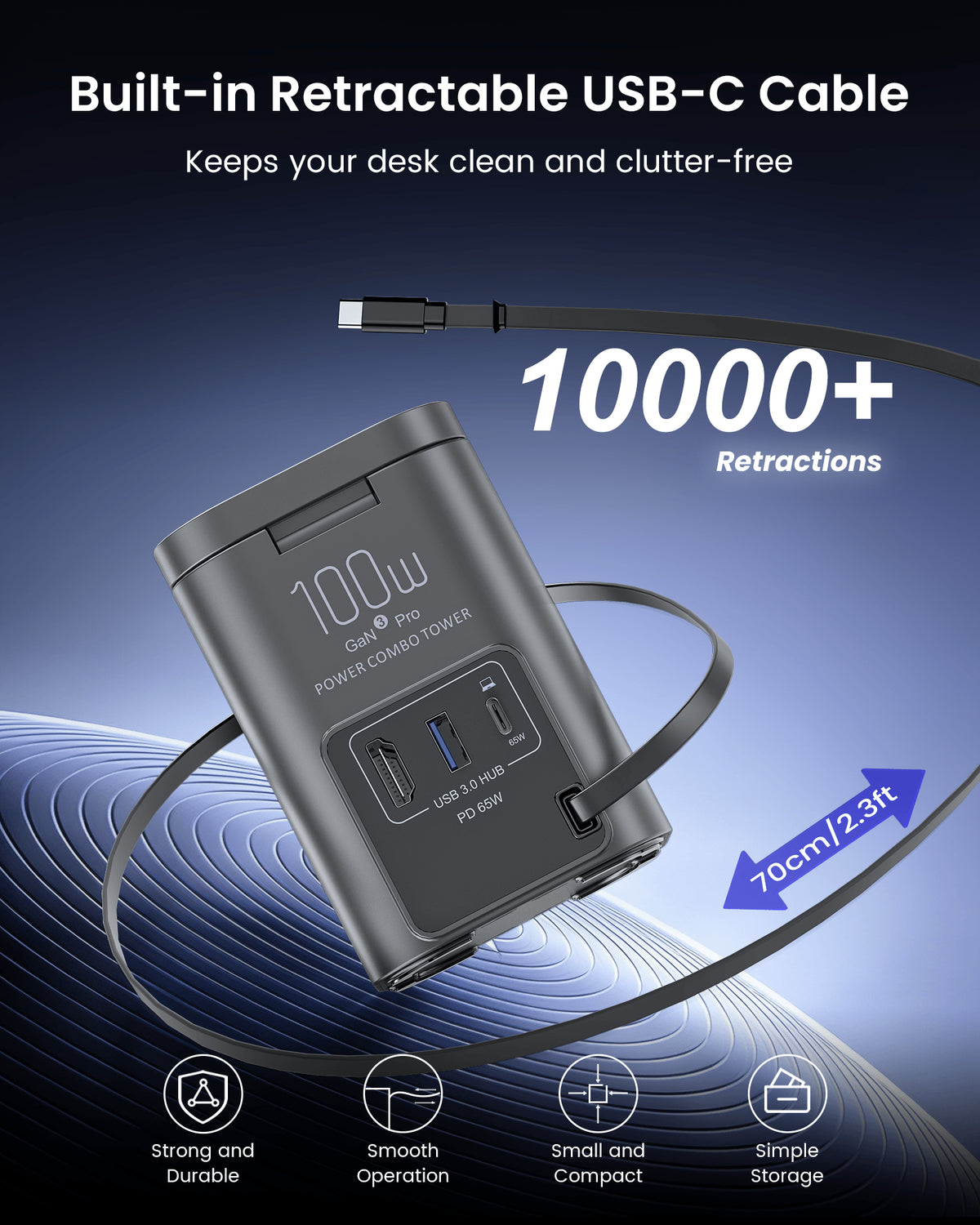 SKEGIC Nexus Hub 100W GaN Charging Station with HDMI Port